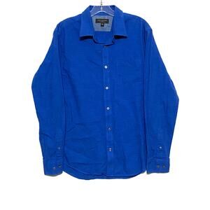 Banana Republic Mens M Soft Wash Slim Fit Button Front Casual Shirt Blue Cotton